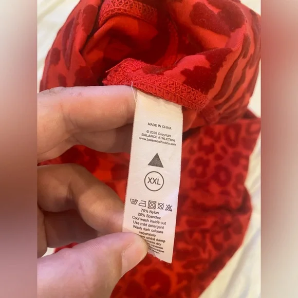 Balance Athletica Red Leopard Seamless Biker Shorts XXL High Rise - Picture 3 of 4